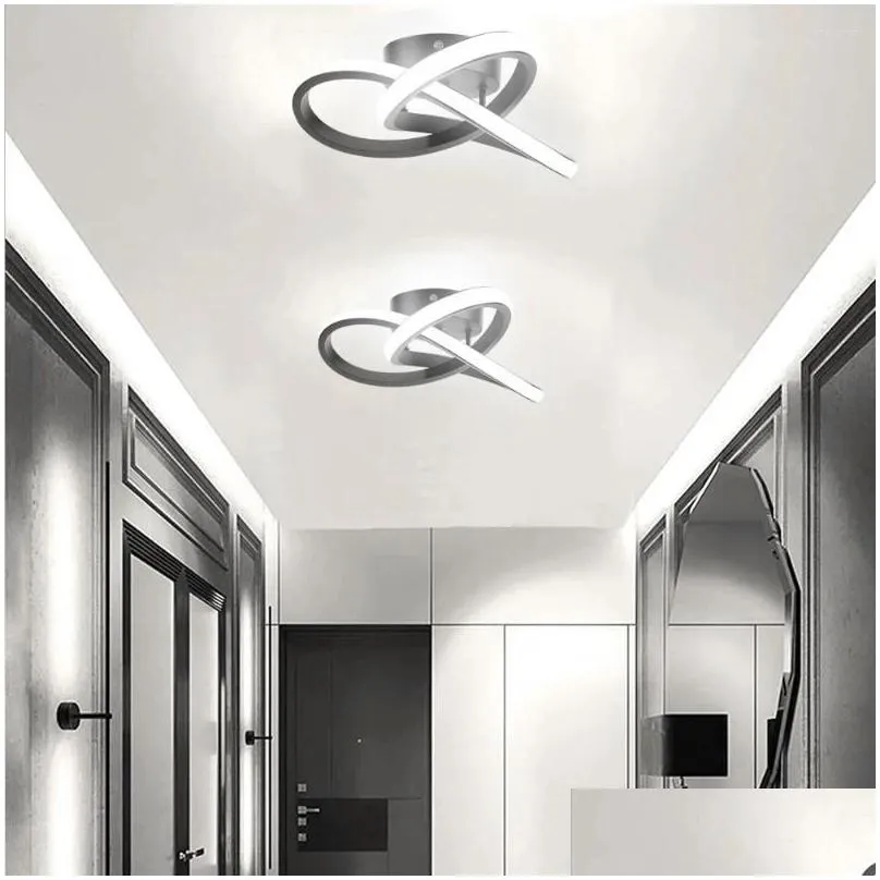 Ceiling Lights Spiral Design Modern Led Light 3000K-6000K Lighting Fixtures Hallway For Bedroom Living Room Drop Delivery Dhcuh
