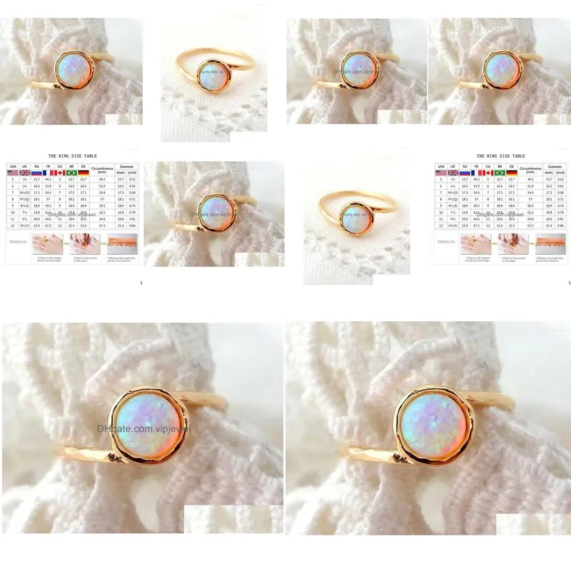 Cluster Rings Milangirl Simple White Opal Inlaid Interlaced Ring Exquisite Jewelry Wedding Drop Delivery Dhacp