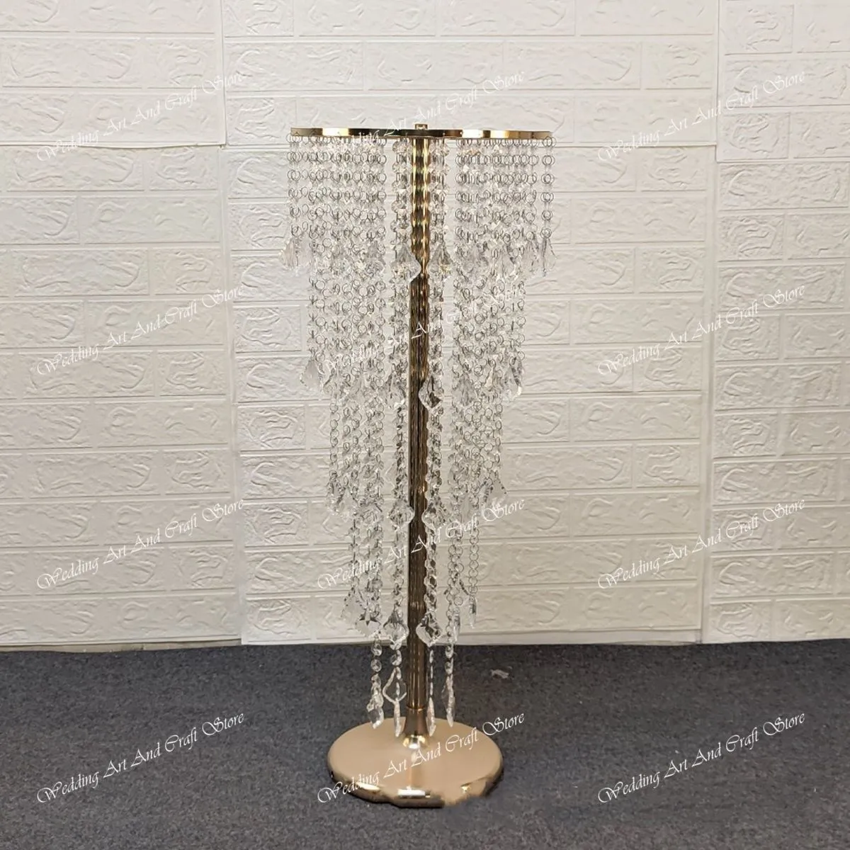 Tall Wedding Centerpieces Gold Vases Crystal Flower Vase, Crystal Metal Silver Flowers Stand For Party Tables Decorations gold pillar walkway