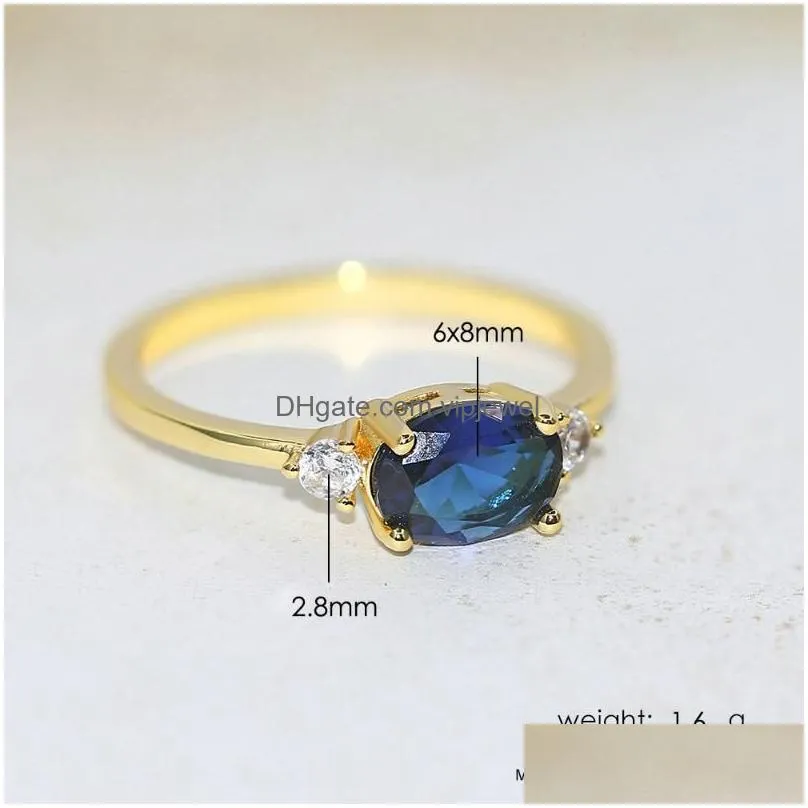 Wedding Rings For Women Mticolor Luxury Oval Zircon Light Gold Color Bride Gift Wholesale Jewelry R883Wedding Drop Delivery Ring Dhaka