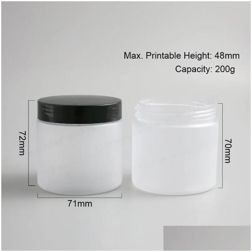 Storage Bottles & Jars 6.66 Oz Frost Large Refillable Pet Plastic Jar With Cap 200Ml 200Cc Empty Cosmetic Containers Pot Shampoo Drop Dhlfh
