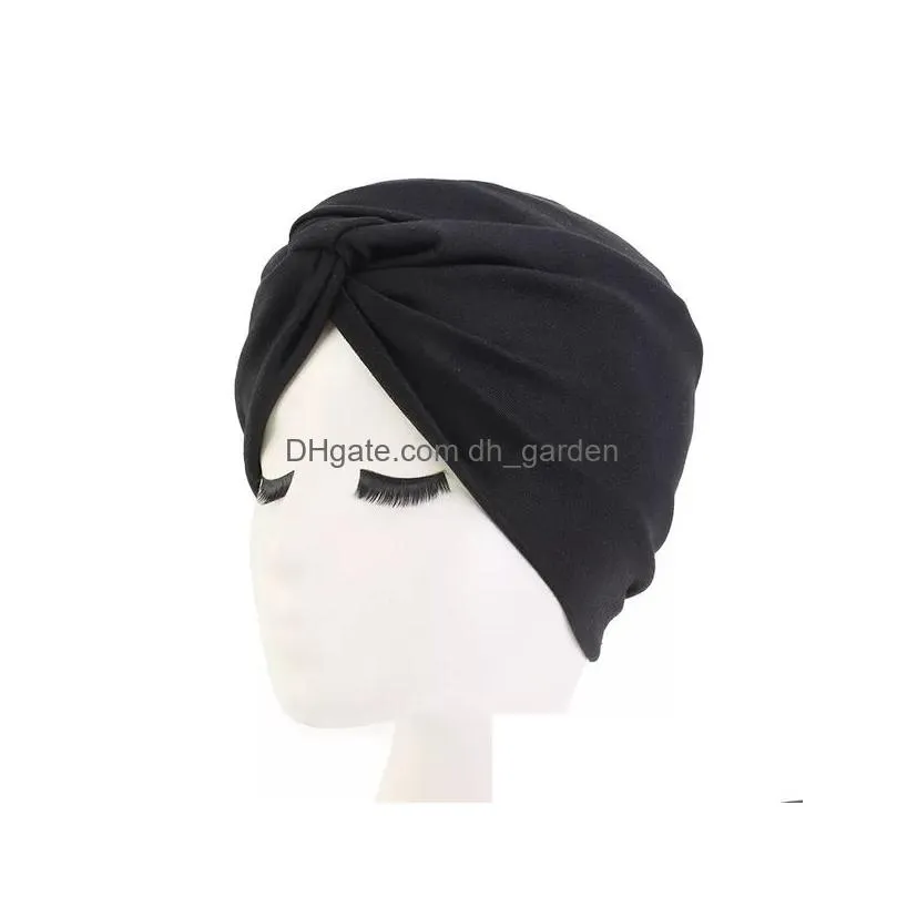 Beanie/Skull Caps Fashion Bohemia Twist Turban Scarf Female Bandana Headband Womens Hijab Chemo Cap Ladies Head Wraps Muslim Dhgarden Dhvxq