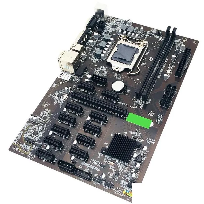 Motherboards 2021 B250 BTC Mining Motherboard 12 PCIE Support Video Card LGA 1151 DDR4 Memory USB30 For Machine9047277