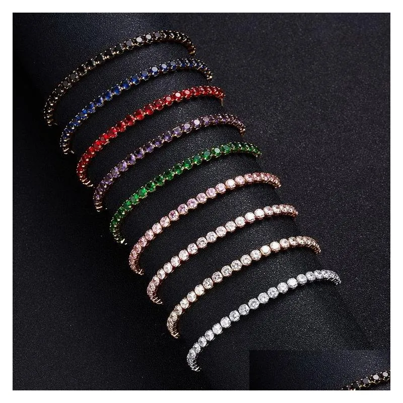 Identification 925 Sier Fashion Cz Stone Paved Bracelet Jewelry Woman Classic Stylish Crystal Adjustable With Retail Card Drop Delive Dhfus