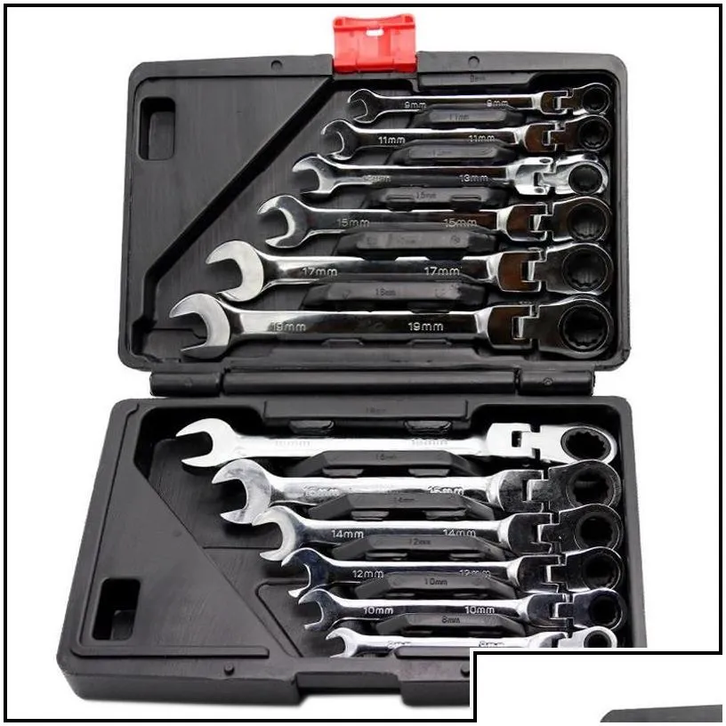 other hand tools flex head ratcheting wrench set combination ended spanner kits chrome vanadium steel hand tools socket key ratchet