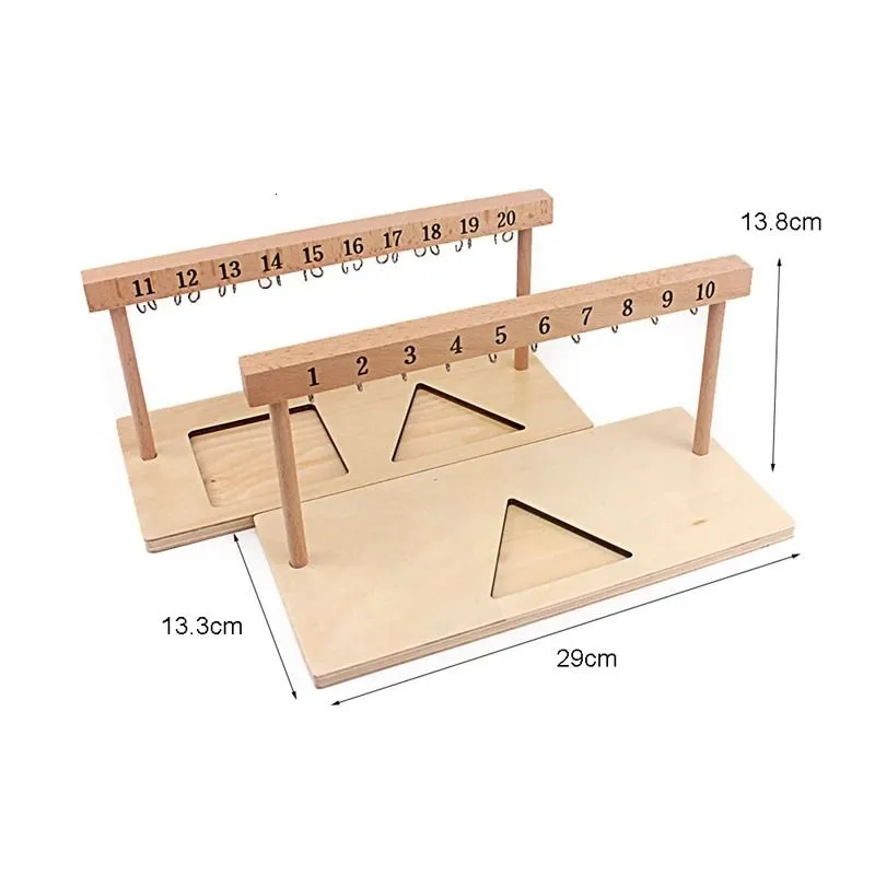 Montessori Teaching Math Toys Digitals Numbers 120 Hanger And Color Beads Stairs for Ten Board Preschool School Training 240131