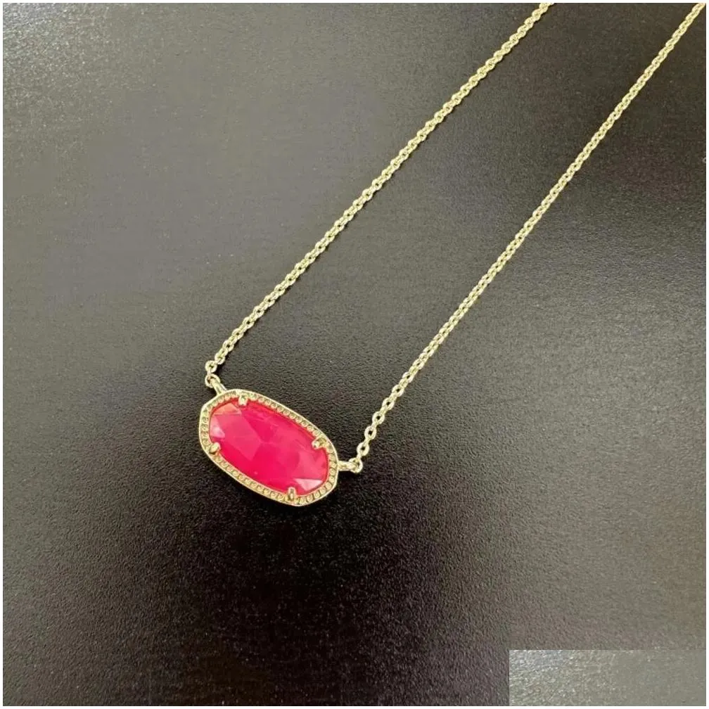 Pendant Necklaces Designer S Scotts Jewelry Elisa Series Instagram Style Simple And  Pink Rhododendron Azalea Collarbone Chain Ne Otoil