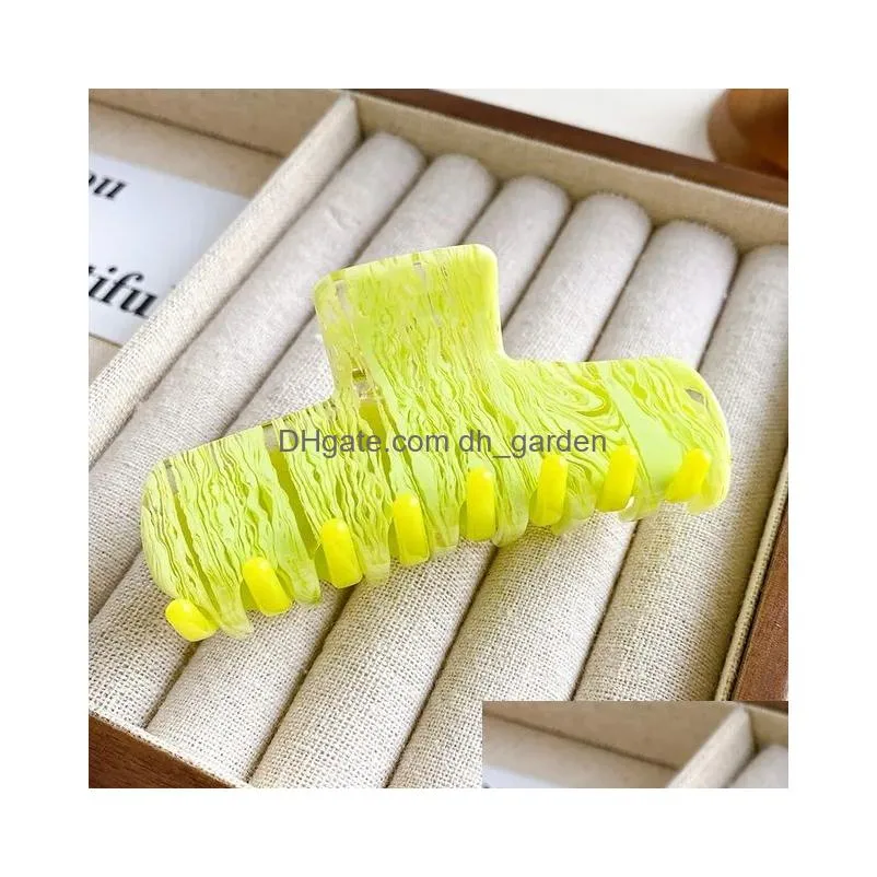 Clamps 2023 New Trendy 8.5Cm Acetic Acid Plate Color Hair Clip Claw Fashion Jelly Medium Shark Accessories Drop Delivery Je Dhgarden Dhqcm