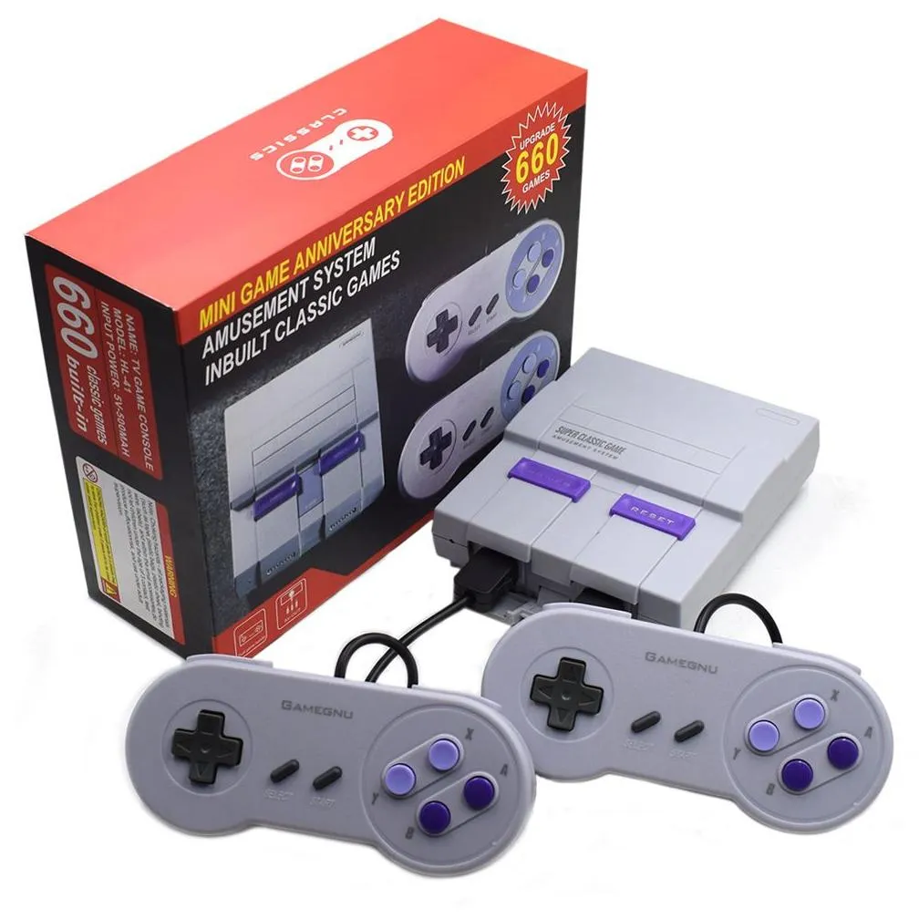 Super Classic SFC TV Handheld Mini Portable Game Players Consoles Entertainment System For 660 NES SNES Games Console by sea shipping