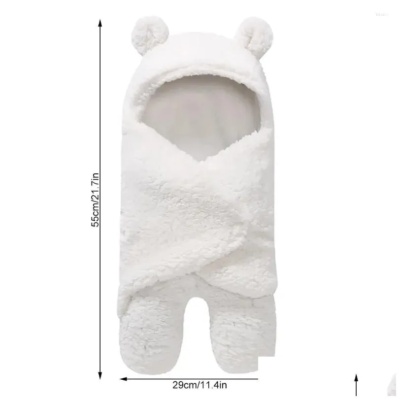 Blankets Baby Plush Sleeping Bag Wrap Cartoon Warm Soft Blanket Born Infant Swaddle Pography Prop