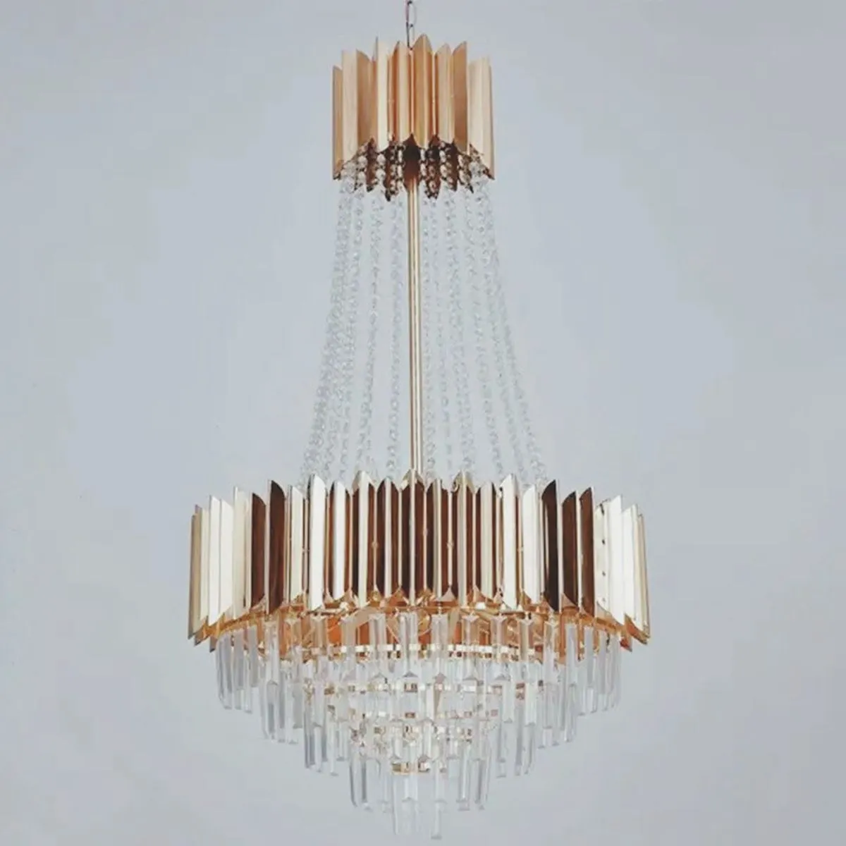 Luxury Modern Golden Ceiling Light Fixture led Crystal Chandelier Pendant lamp for hotel bedroom restaurant wedding props decor backdrop stage decoration