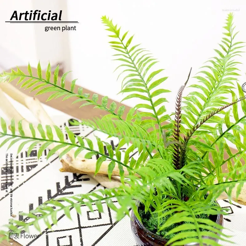 Decorative Flowers Artificial Plants Fern Grass Wedding Wall Outdoor Decor Silk Green Leaf Plastic Home Garden Decoration