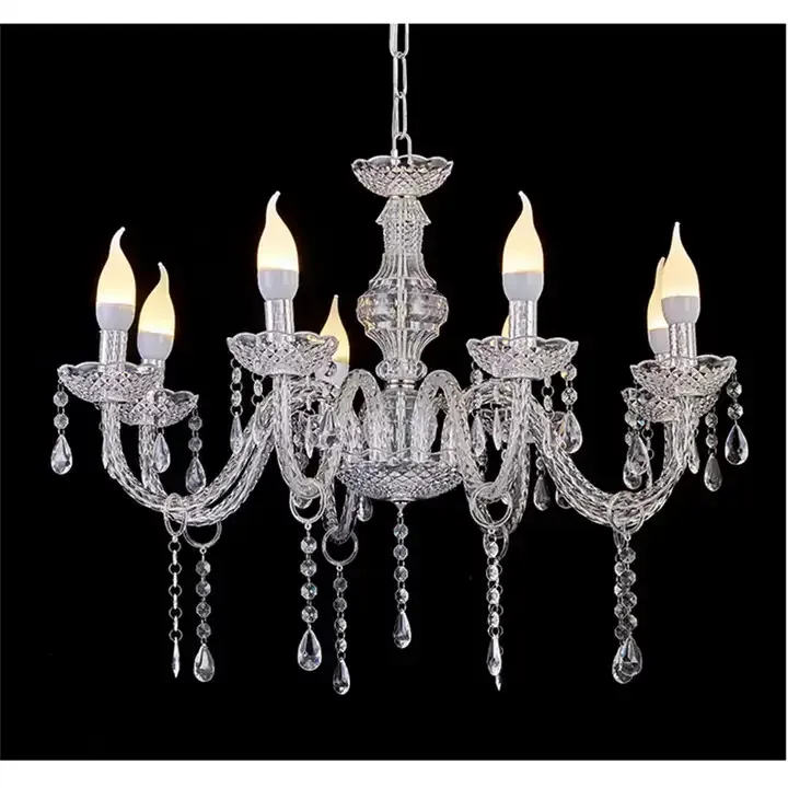 luxury classic 6 heads acrylic chandelier chandeliers ceiling luxury pendant light for wedding stage backdrop stand decor 172