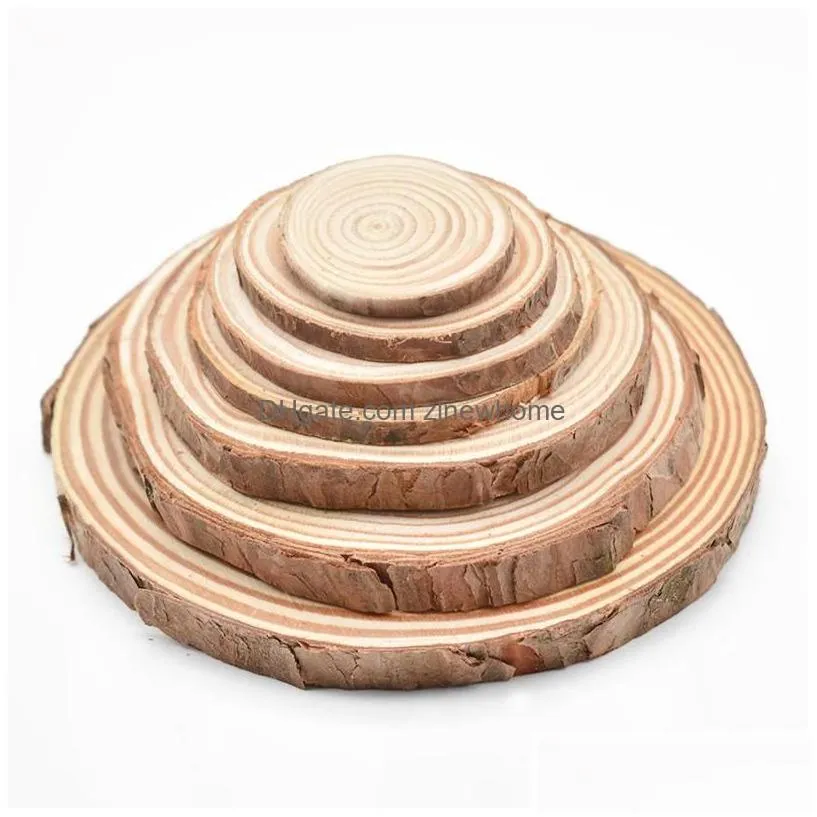 Craft Tools Thicken Natural Pine Round Wood Slices Unfinished Circles With Tree Bark Log Discs Diy Crafts Christmas Party Painting Dro