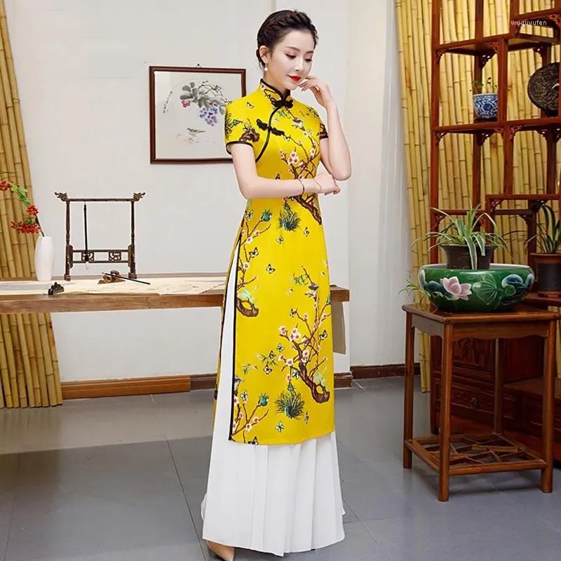 Ethnic Clothing Women Vietnam Traditional Dress Woman Vietnamese Ao Dai Long Cheongsam Qipao Robe Orientale Party Dresses China