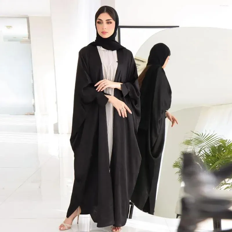 Ethnic Clothing Middle East Muslim Womens Cardigan Abaya Robe Turkey Solid Color Coat Femme Musulman