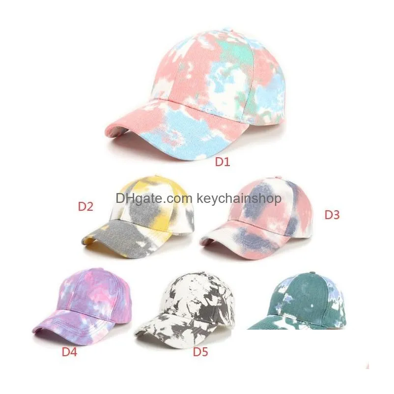 Beanie/Skull Caps 50 Styles Criss Cross Messy Bun Hats Sunflower Washed Cotton Snapback Casual Summer Tie-Dye Outdoor Hat For Women Me Dh4Li