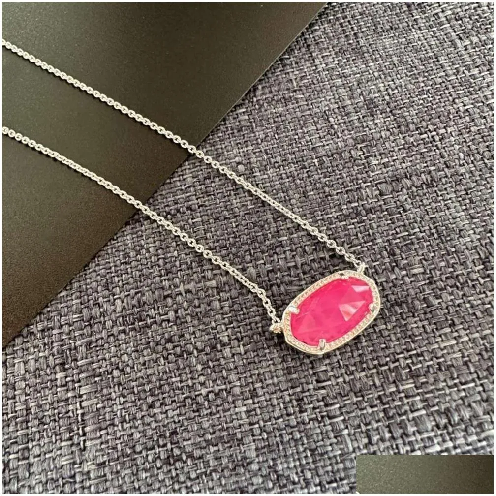 Pendant Necklaces Designer S Scotts Jewelry Elisa Series Instagram Style Simple And  Pink Rhododendron Azalea Collarbone Chain Ne Otoil