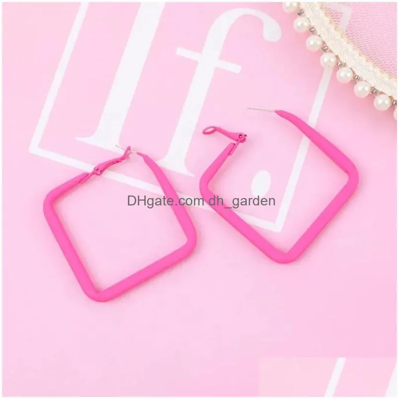 Hoop & Huggie Earrings Fashion Women Geometric Gifts Simple Square Round Female Jewelry Accessories Wholesale Trendy Earring Dhgarden Dhljw