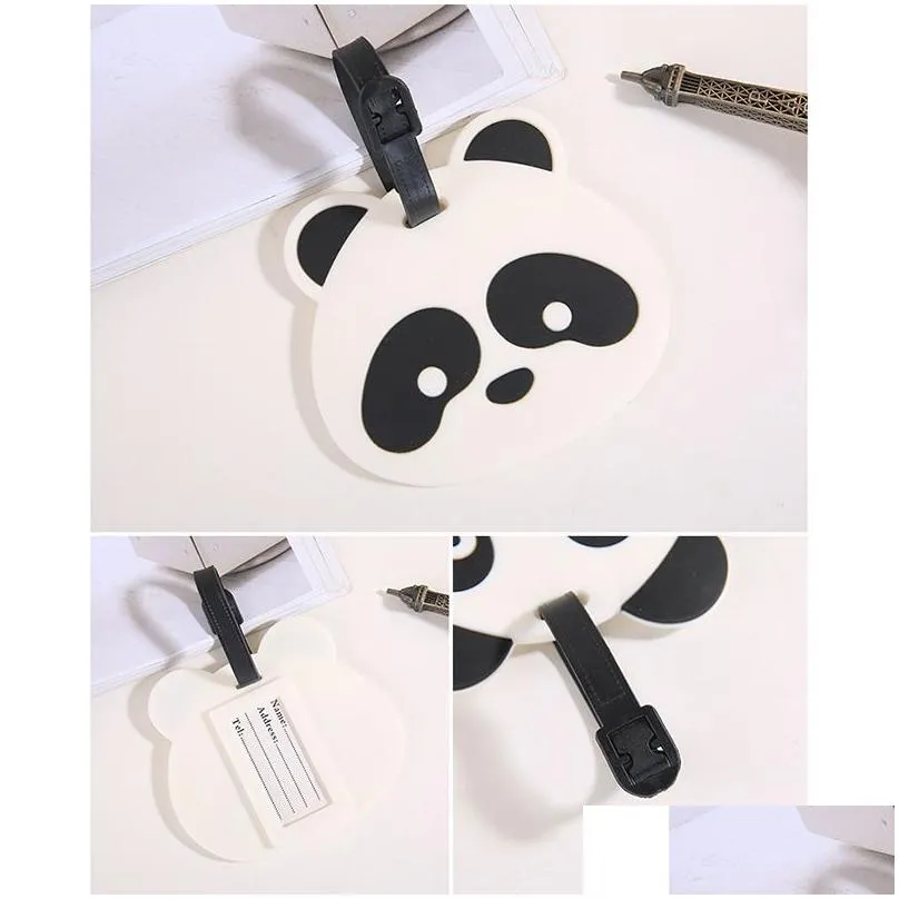 Party Favor Panda Lage Tag Cartoon Travel Label Boarding Pass Pvc 4 Styles Drop Delivery Home Garden Festive Supplies Event Dhemh