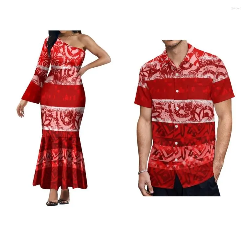 Party Dresses Fishtail Skirt Custom High Quality Couple Dress Summer Long Sleeve One-Shoulder Sexy Short Men`s Shirt