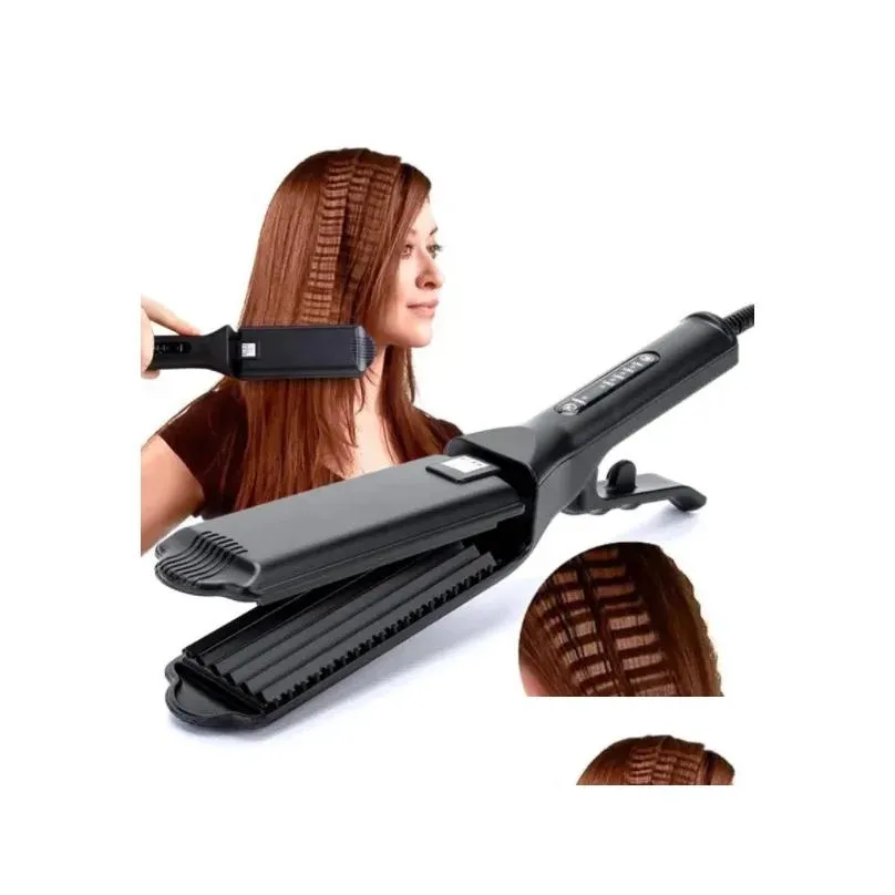 Irons Professional Wave Curler Iron Hair Curler Electric Corrugation Curlers Plate Clip Ceramic Corrugated Wave Corn Curling Irons