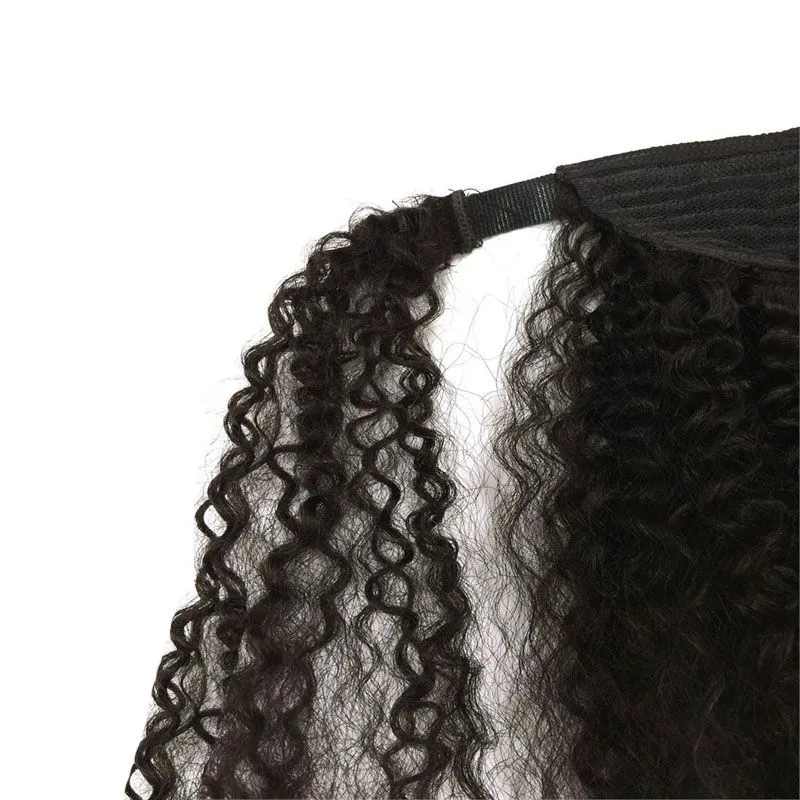 Top Quality curly Ponytail hairpiece European Human Hair extensions