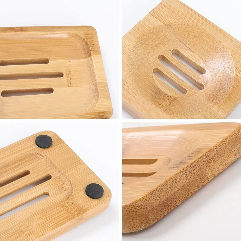 Mini Soaps Dish Drying Soap Holder Creative Environmental Protection Natural Bamboo Holders CCJ2051