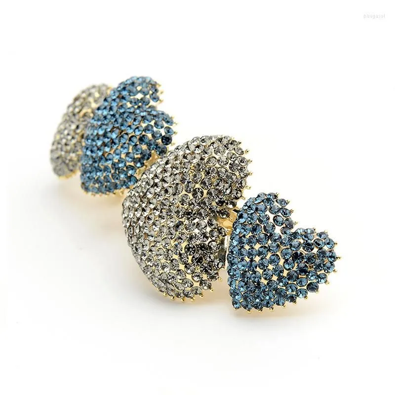 Hair Clips CHIMERA Vintage Rhinestone Heart Barrettes Korean Luxury Jewelry For Women Ladies Glitter Crystal Pin