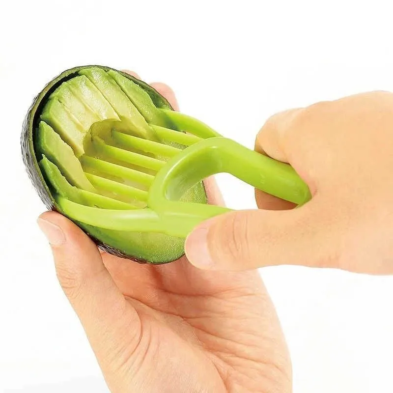 New 3 in 1 Avocado Slicer Shea Corer Butter Fruit Peeler Cutter Pulp Separator Plastic Knife Vegetable Tools Kitchen Gadgets TLY002