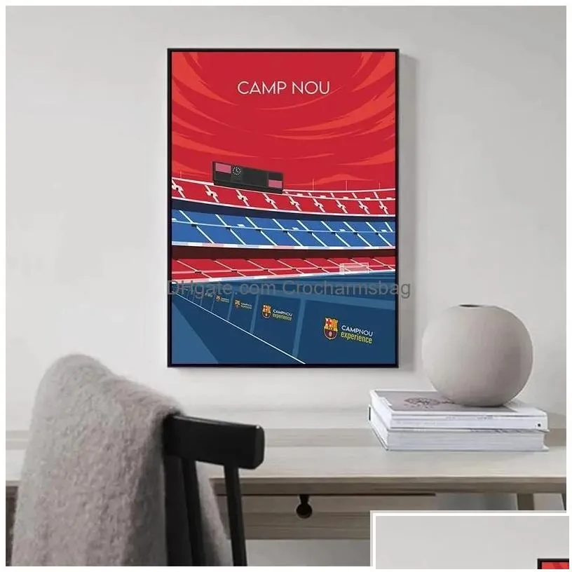 paintings sports venue canvas painting football field cricket wall art nordic poster and print cartoon pictures for teen room decor gi