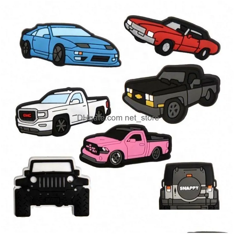 custom pickup trucks small car bottles clog shoe charms decoration clog charm holiday gifts for kids