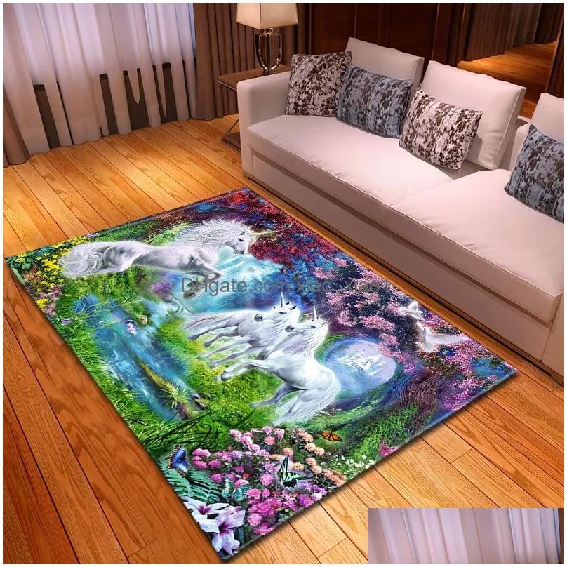 nordic carpets for living room 3d flannel printing pattern bedroom carpet kids room rug non-slip decorative bedside mat 210317