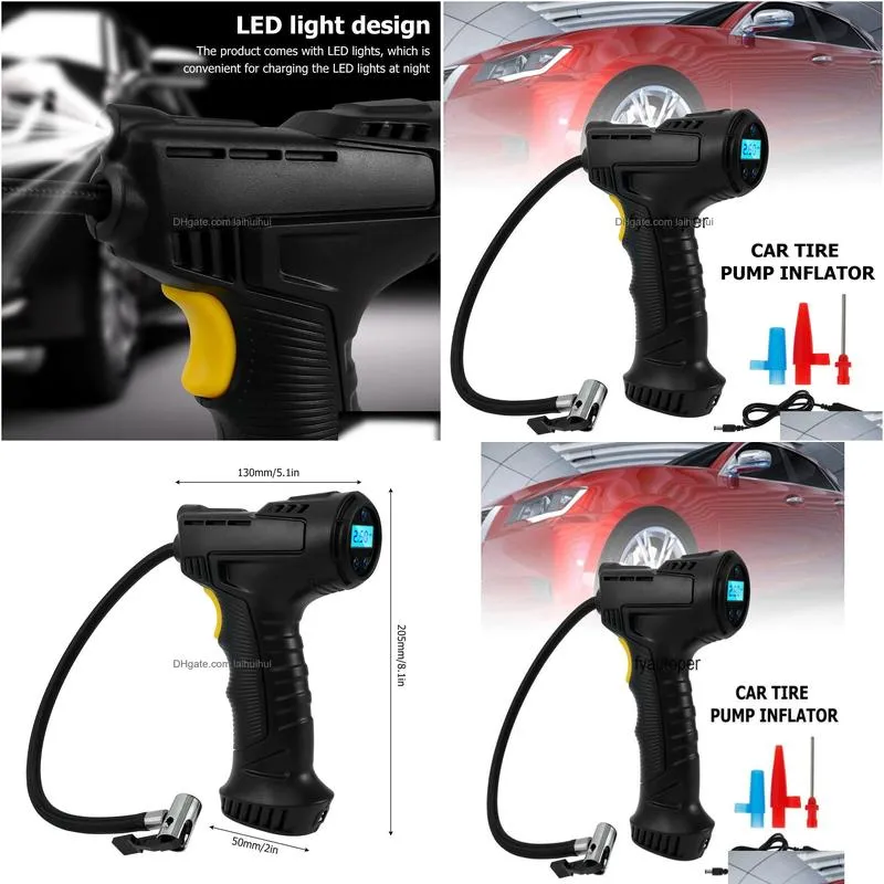car air compressor 120w rechargeable wireless inflatable pump portable tire inflator digital for bicycle balls3574649