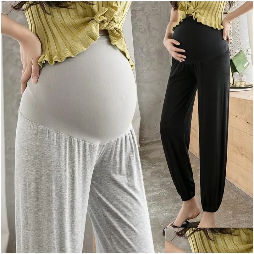 Maternity Bottoms Plus Size Spring Loose Soft Trousers Fashion Breathable Pregnancy Pants Belly Lift Comfortable Ankle-Length Leggings