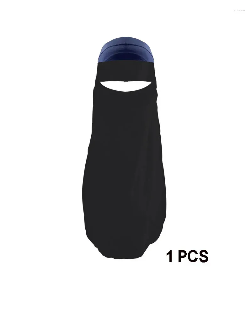 Ethnic Clothing High Quality Milk Fiber Niqab Muslim Woman Face Cover Hijab Veil Pull On Islamic Scarf Tie Back Head Headwrap