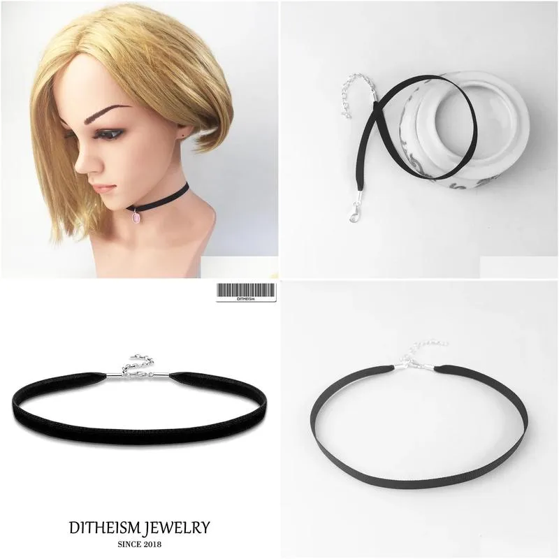 Necklaces Chokers Necklace Velvet Ribbon Classic, 2018 Fashion Jewelry 925 Sterling Silver Choker Gift For Women Girl Lady Fit Charm