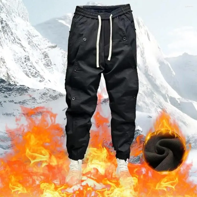 Men`s Pants Men Sports Casual Elastic Waist Ankle Length Sweatpants With Pockets Trousers For Autumn Winter