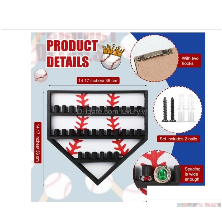 Titanium Sport Accessories Samples Wooden Softball Baseball Ring Home Plate Stacked Championship Display Holder With Engraved Drop De Dhx45