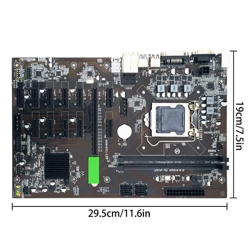 Motherboards 2021 B250 BTC Mining Motherboard 12 PCIE Support Video Card LGA 1151 DDR4 Memory USB30 For Machine9047277