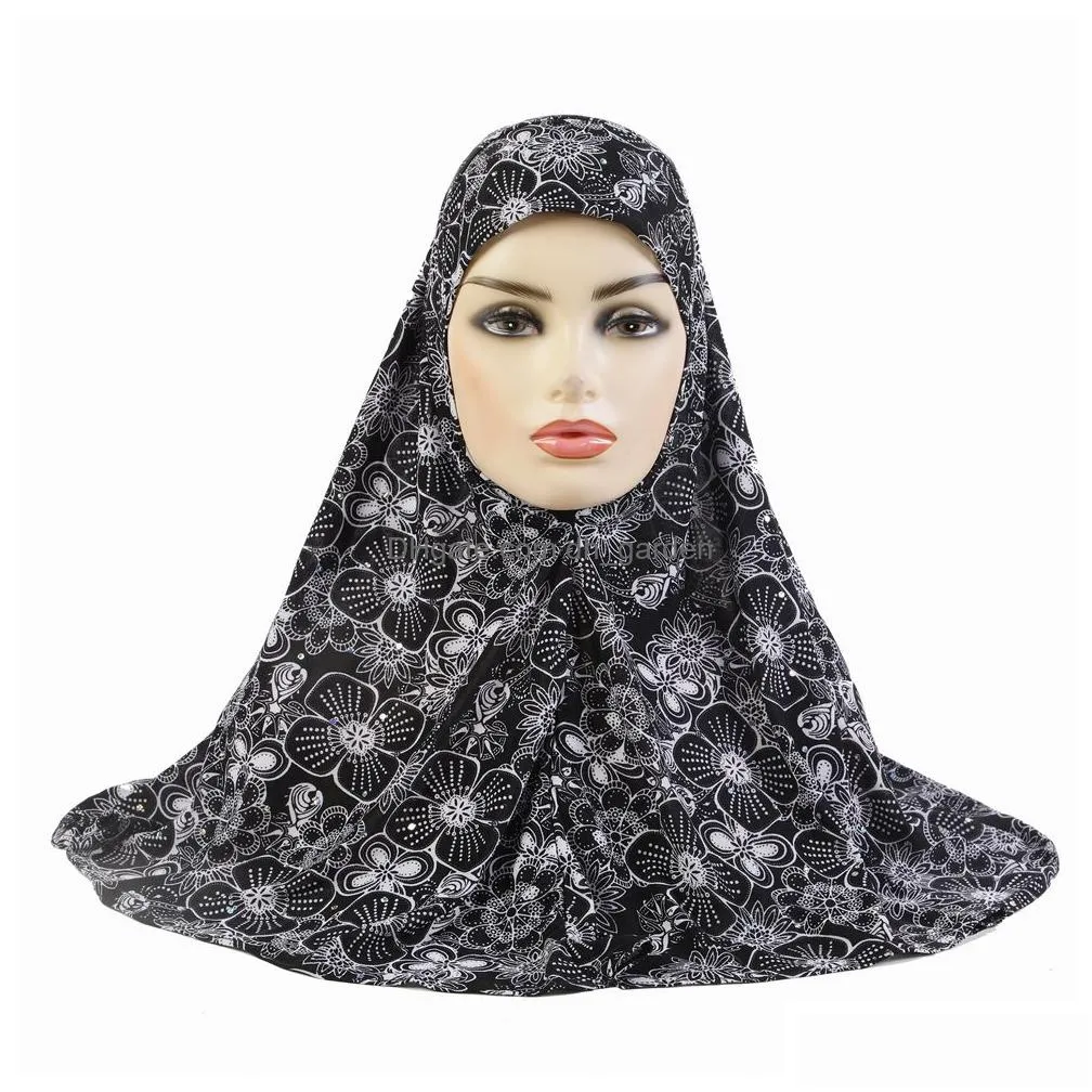 Beanie/Skull Caps Size M One Piece Amira Muslim Women Hijab Instant Scarf Print Turban Islamic Prayer Hijabs Shawl Wrap Pl O Dhgarden Dhjry