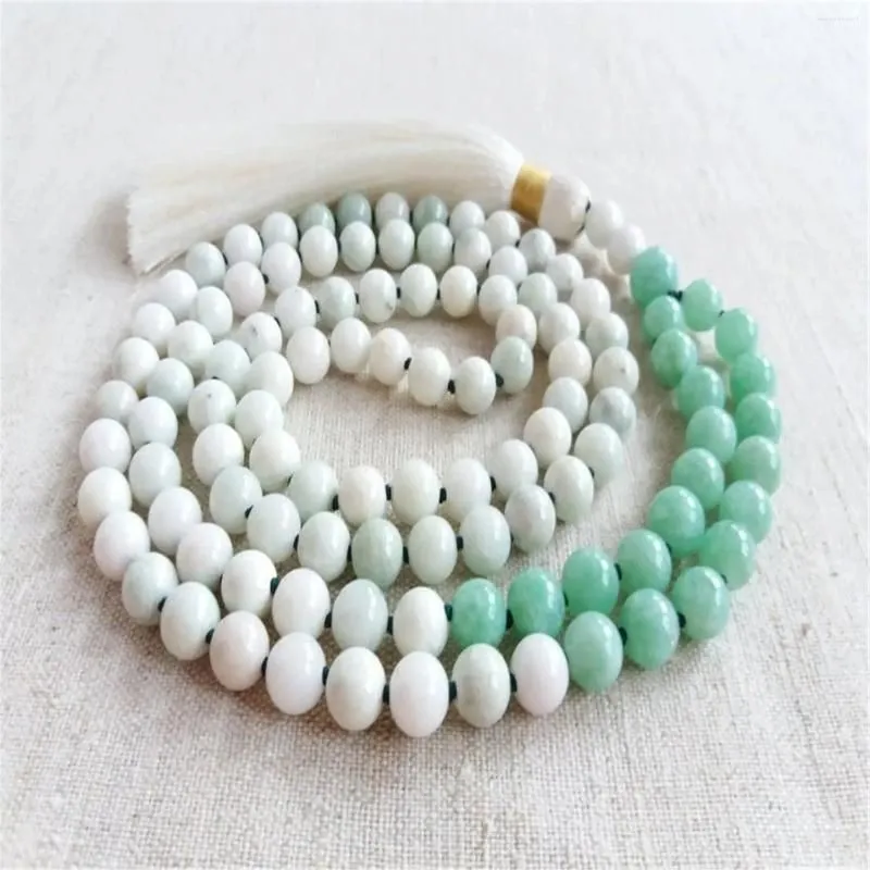 Pendants 8mm Jade 108 Beads Handmade Tassel Necklace Bracelet Fashion Spiritual Seekers Couples Prayer Teenagers Healing