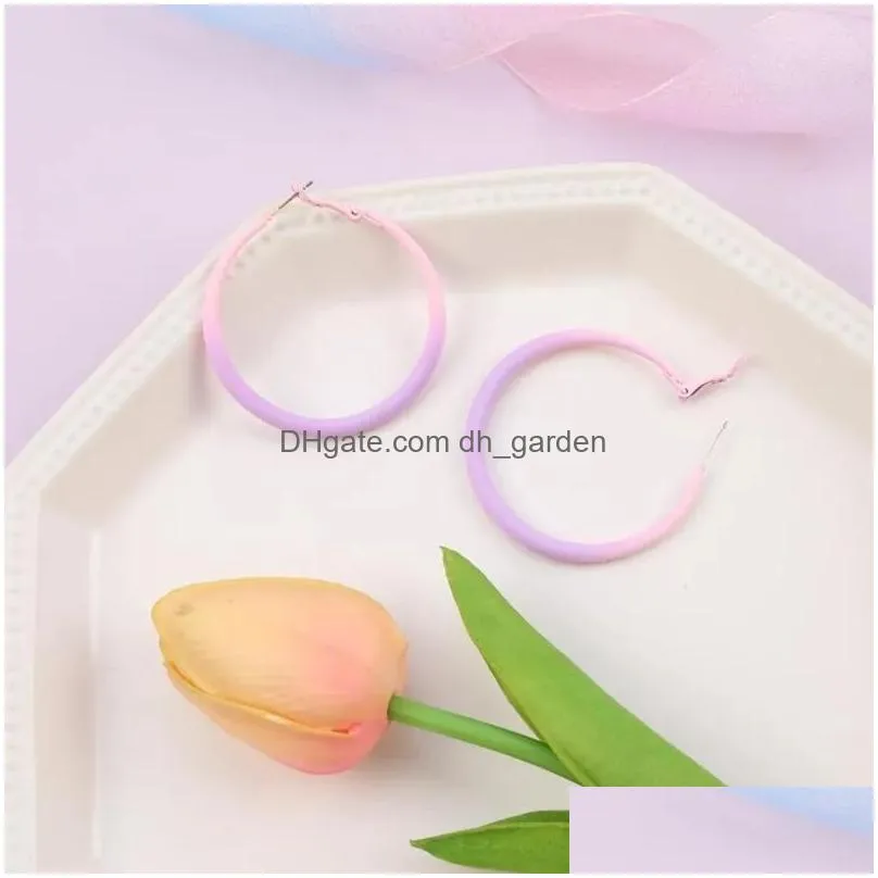 Hoop & Huggie Earrings Fashion Women Geometric Gifts Simple Square Round Female Jewelry Accessories Wholesale Trendy Earring Dhgarden Dhljw