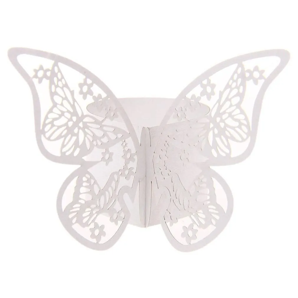 Napkin Rings White Pink Color Butterfly Ring Serviette Paper Holder Creative Wedding Party Banquet Table Decoration 250Pcs Drop Delive Dho31