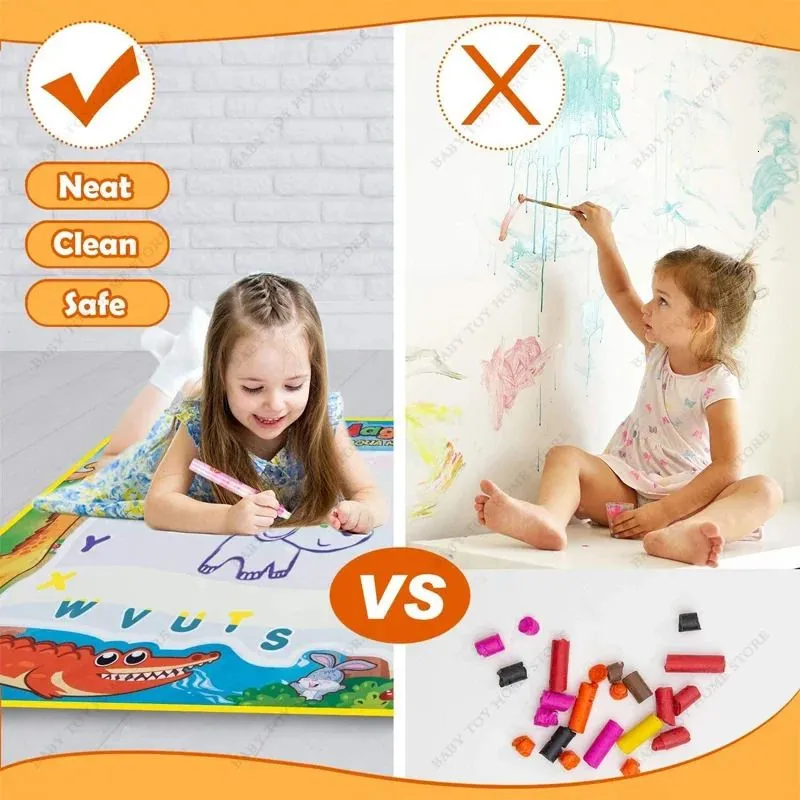 Coolplay Magic Water Drawing Mat Coloring Doodle with Baby Play Montessori Toys Painting Board Educational for Kids 240117