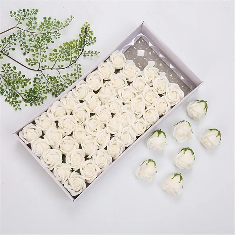 Decorative Flowers Three-layer Rose Soap Festival Flower Shop Bag Bouquet Material Simulation Wedding Supplies 50/PCS