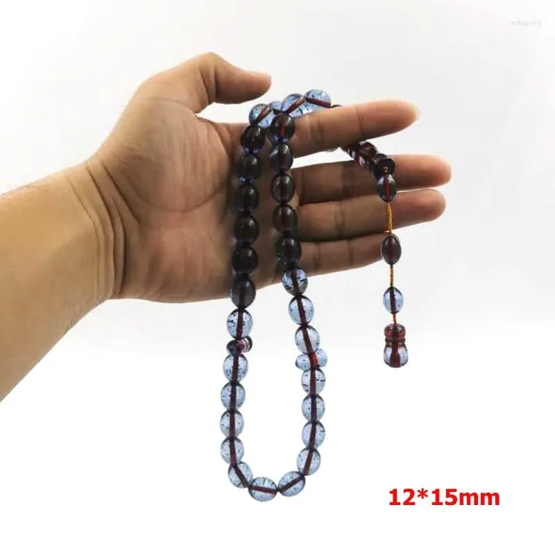 Strand Blue Resin Tasbih 33 Prayer Beads Muslim Bracelet Gift Arabic Accessories Turkish Jewelry Man Misbaha