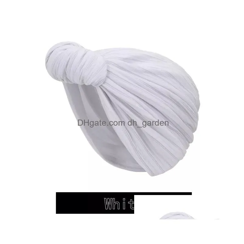 Beanie/Skull Caps 2022 New Fashion Head Scarf Elegant Sier Turban For Women Muslim Hijab Scarves Soild Color Ladies Beanies Dhgarden Dhz1W