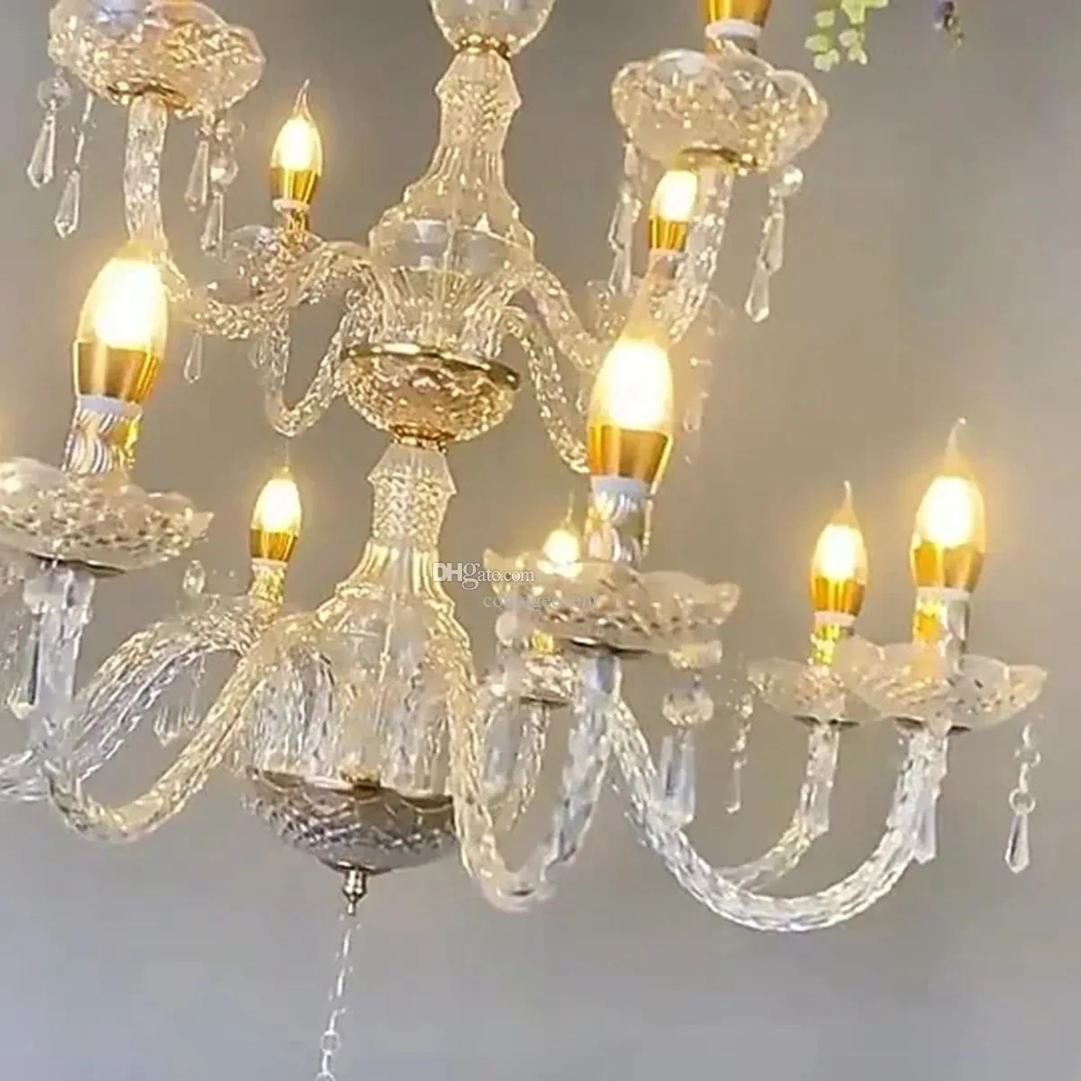 Hotel wedding lamps chandelier cheap new wedding crystal gold chandelier decoration props wrought ceiling decoration 225