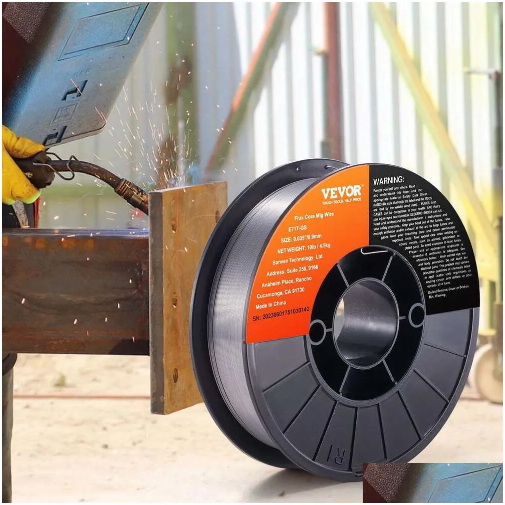 Other Construction Tools Bentism Flux Core Wire E71T-Gs 0.035-Inch 10Lbs Gasless Mild Steel Mig With Low Splatter For All Position Arc Otozm